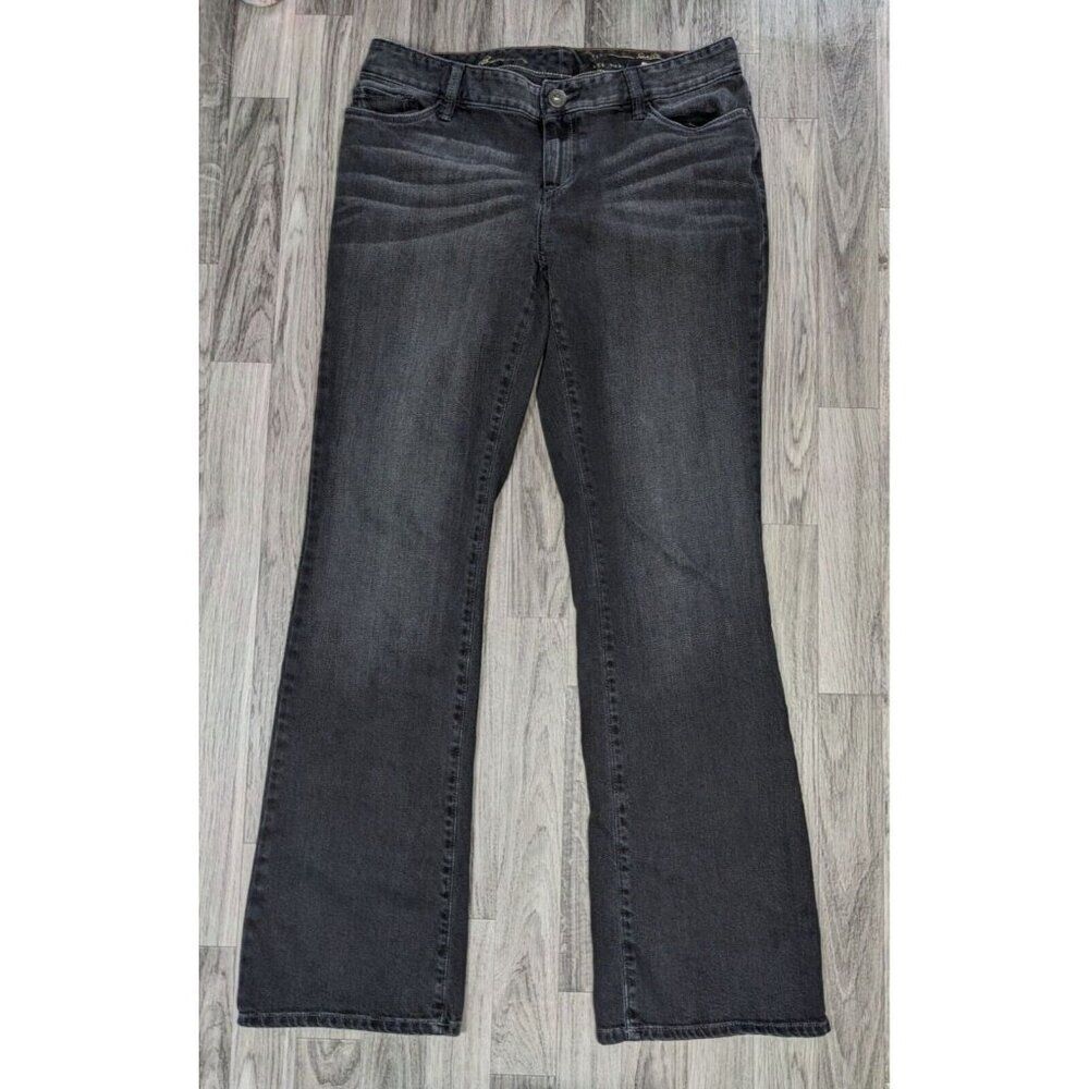 Eddie Bauer Womens Size 10 Classic Fit Bootcut Leg Shape Grey Black Denim Jeans